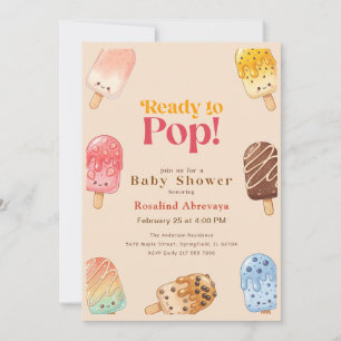 Invitation Fête de Bébé à l'aquarelle Popsicle Prêt à éclore