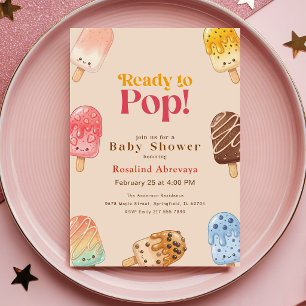 Invitation Fête de Bébé à l'aquarelle Popsicle Prêt à éclore