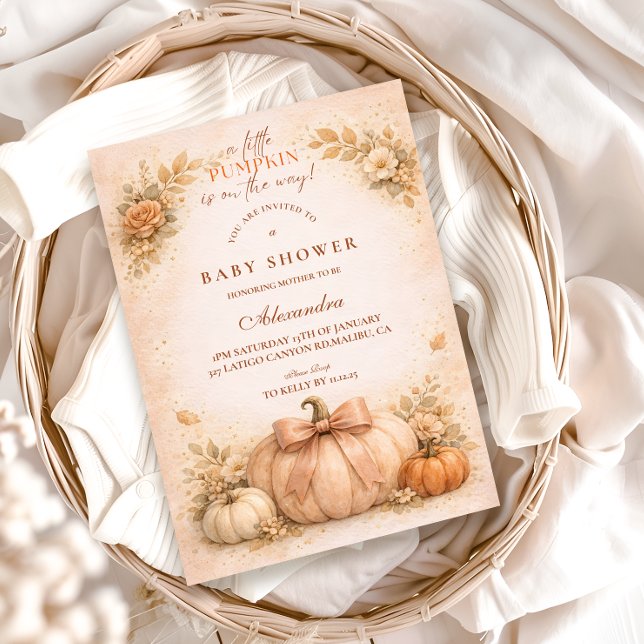 Invitation Fête de Bébé à l'Automne Citrouille à l'Arceau (Créateur téléchargé)