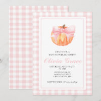 Fête de bébé à thème citrouille rose à ruban carre