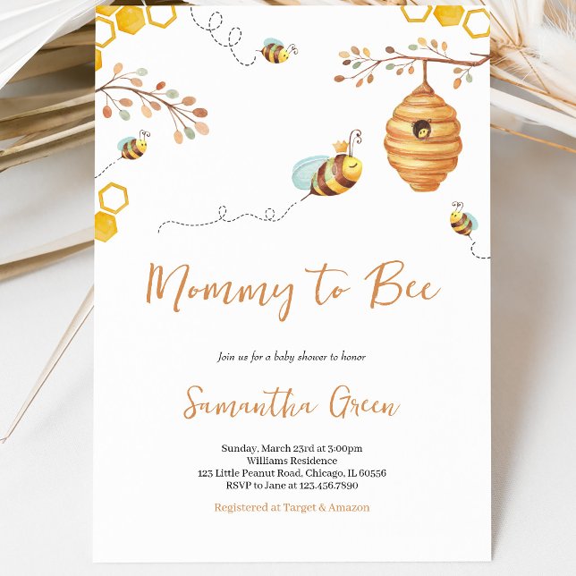 Invitation Fête de Bébé Abeille (Créateur téléchargé)