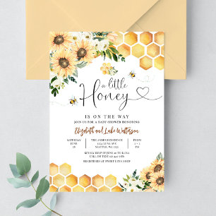 Invitation Fête de Bébé Abeille Tournesol Un Petit Miel