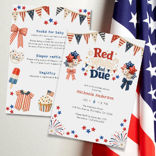 Invitation Fête de bébé américaine du 4 juillet tout-en-un