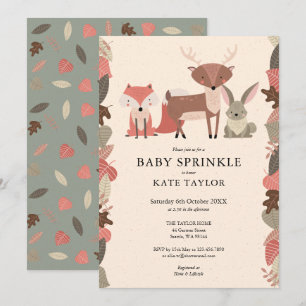Invitation Fête de Bébé Animaux de la Forêt