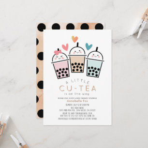 Invitation Fête de bébé arc-en-ciel de Bubble Tea Boba pour B