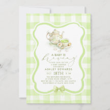 Fête de Bébé au Thé Matcha Neutre en Genre