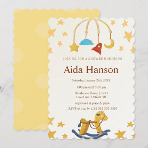 Invitation Fête de Bébé au Thème Jouets Vintage Mixte