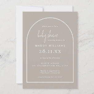 Invitation Fête de bébé au thème minimaliste et arc-en-ciel p