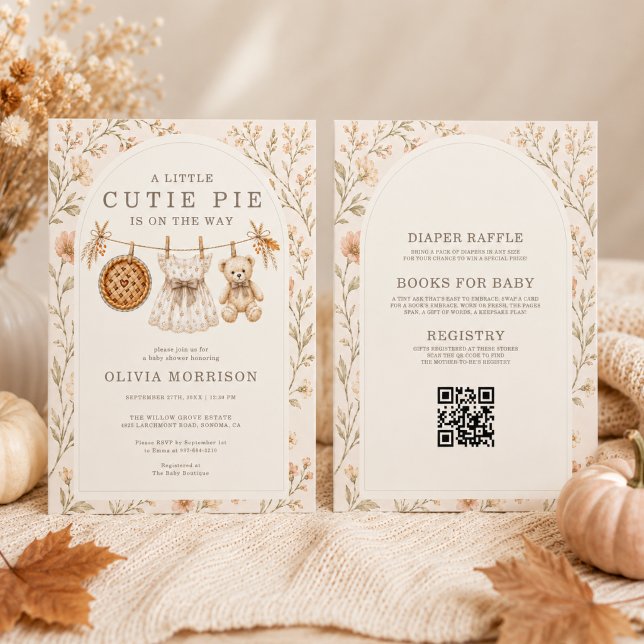 Invitation Fête de Bébé Automnale Vêtements de Bébé Douce (Créateur téléchargé)