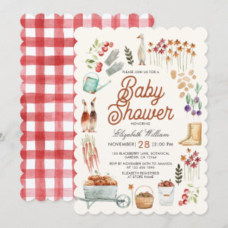 Invitation Fête de bébé automne Jardin d'automne