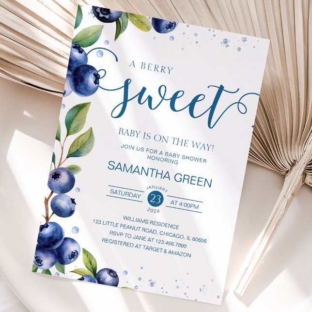 Invitation Fête de Bébé aux Bleuets (Créateur téléchargé)