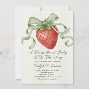 Invitation Fête de bébé aux fraises Berry Sweet