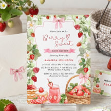Fête de bébé aux fraises sucrées avec un nœud rose