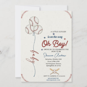 Invitation Fête de bébé baseball éditable Rookie Baby Sprinkl
