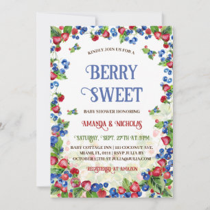 Invitation Fête de bébé Berry Sweet