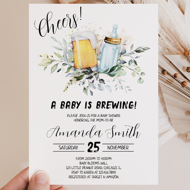 Invitation Fête de Bébé Bière et Biberon (Créateur téléchargé)