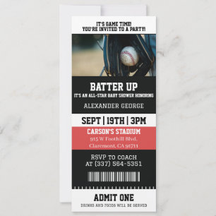 Invitation Fête de Bébé Billets de Baseball