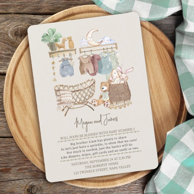 Invitation Fête de bébé bohème neutre (Créateur téléchargé)