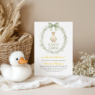 Invitation Fête de bébé Boho Daisy Sage Vert Silly Goose