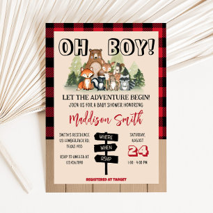 Invitation Fête de bébé bûcheron de la forêt