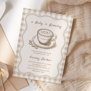 Invitation Fête de bébé Café Baby prépare un Latte Baby Showe