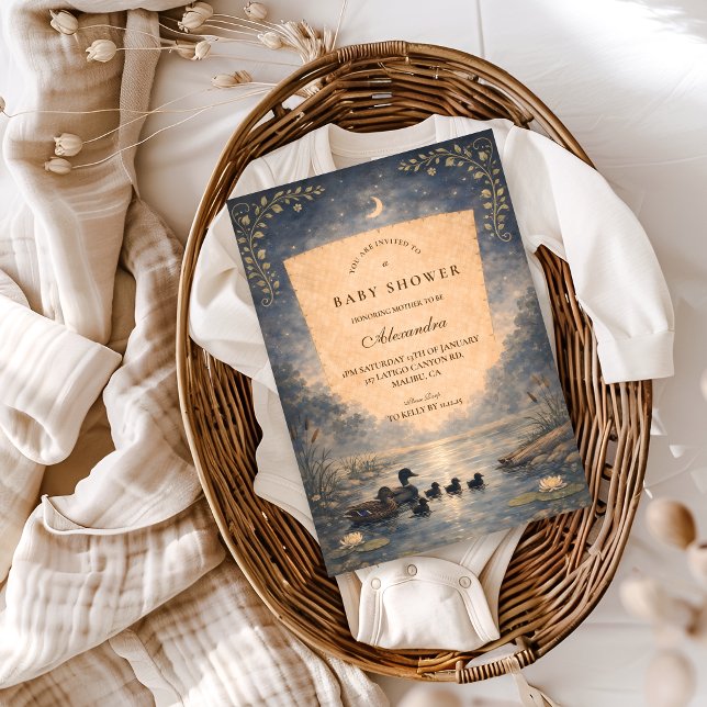 Invitation Fête de bébé Canard de Conte de Fées (Créateur téléchargé)