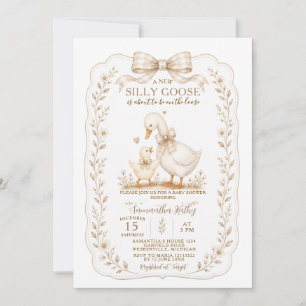 Invitation Fête de bébé Caneton Rustique et Drôle à l'aquarel
