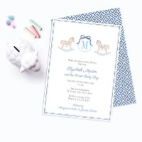 Fête de Bébé Cheval à Bascule Monogramme Pour Garç