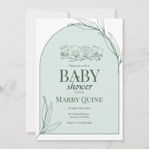 Invitation Fête de bébé Chic Typographie