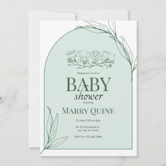 Invitation Fête de bébé Chic Typographie