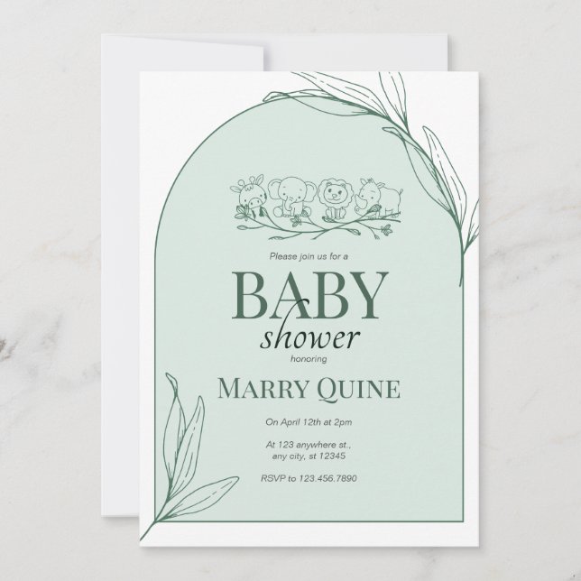 Invitation Fête de bébé Chic Typographie  (Devant)