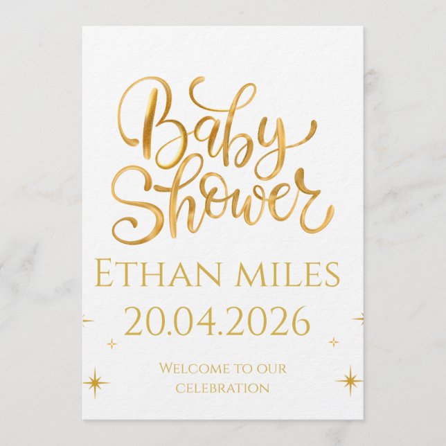 Invitation Fête de bébé chrétienne Nom personnalisé et date (Devant)