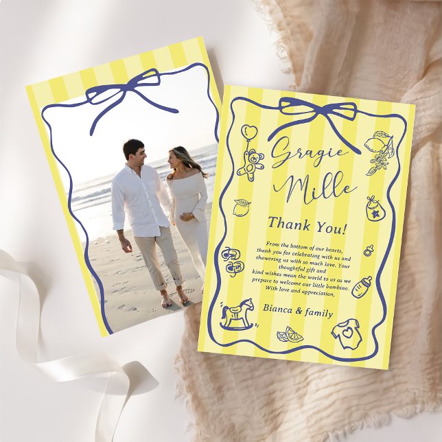 Invitation Fête de bébé Ciao sur le thème italien avec des ra (Créateur téléchargé)