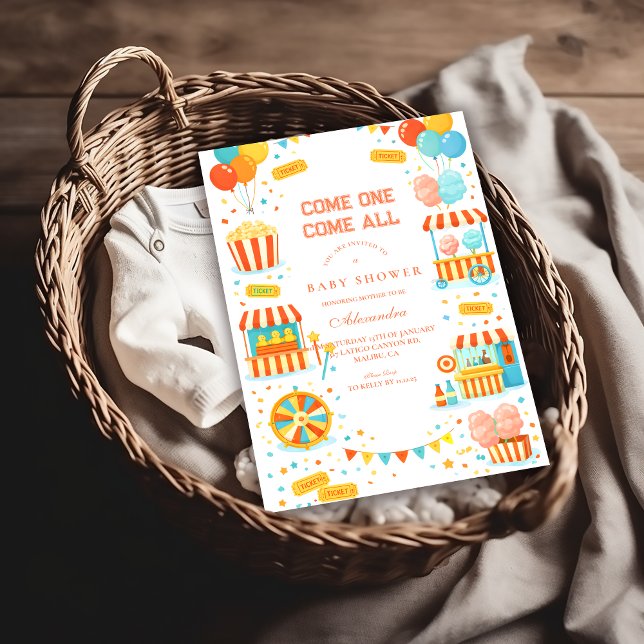 Invitation Fête de Bébé Circu Baby Shower (Créateur téléchargé)