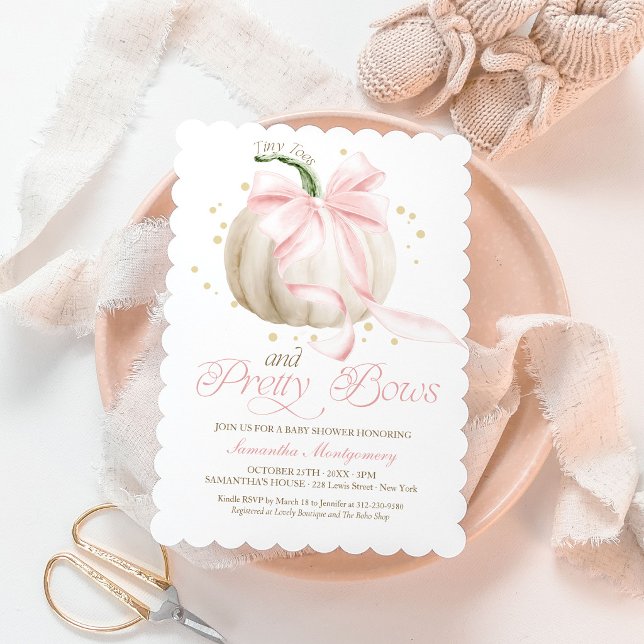 Invitation Fête de bébé citrouille Tiny Toes et Pretty Bows (Créateur téléchargé)
