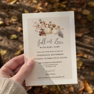 Invitation Fête de Bébé Citrouille Tombez Amoureux