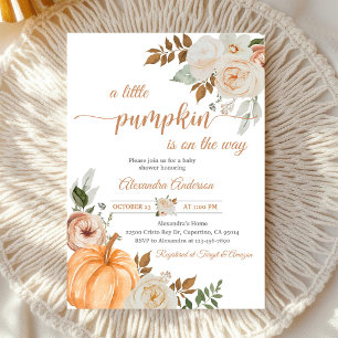 Invitation Fête de Bébé Citrouilles Rustique