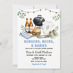 Invitation Fête de Bébé Co-Éd Frites, Bières & Bébés