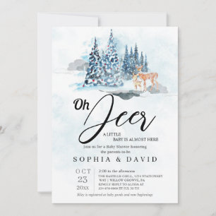 Invitation Fête de Bébé Collines de Bois d'Hiver