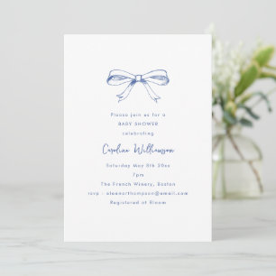 Invitation Fête de bébé Coquette Arc-en-ciel Bleu Moderne
