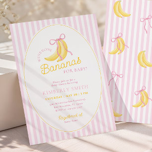 Invitation Fête de Bébé Coquette Bananas