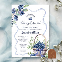 Fête de bébé Coquette Blueberry au ruban bleu
