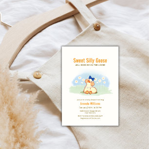 Invitation Fête de Bébé Coquette Oie Folle Fleur de Daisy