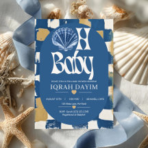 Fête de Bébé Coquillage Bleu de la Côte Oh Bébé