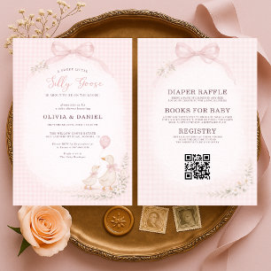 Invitation Fête de bébé couple Silly Goose Tout en Un 