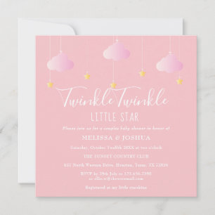Invitation Fête de Bébé Couple Twinkle Twinkle Little Star