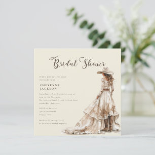 Invitation Fête de Bébé Cowgirl de l'Ouest et Bottes de Cowbo