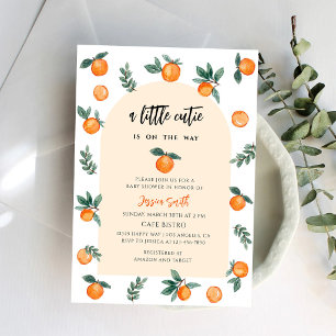Invitation Fête de bébé Cutie Orange Tirage au sort de couche