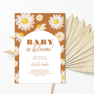 Invitation Fête de bébé Daisy Baby en fleurs