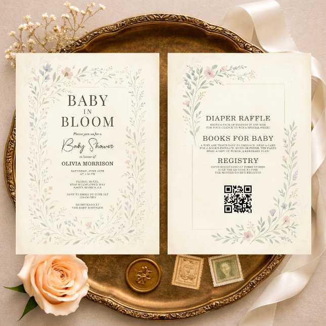 Invitation Fête de bébé dans le jardin Baby Shower (Créateur téléchargé)